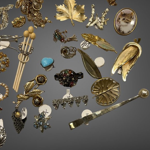 Huge Lot Vintage Brooches Pins Womens Jewelry - Picture 6 of 14